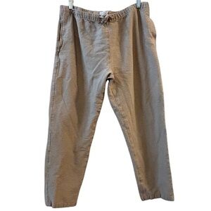 Onia Women's XL Beige Straight Pants Elastic Waist Casual